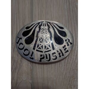 Vintage 1980 R&B German Silver Belt Buckle  Tool Pusher Oil Derrick Handcrafted